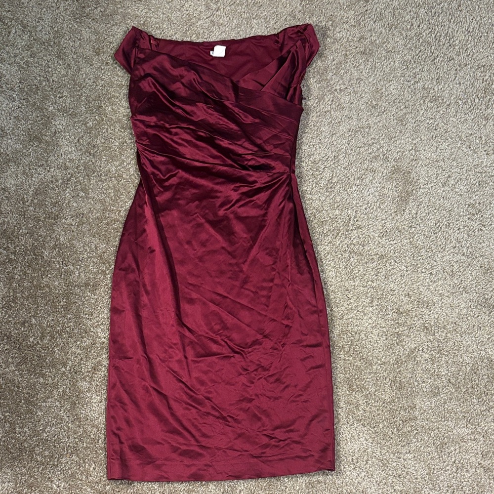 Elegant Burgundy Off-Shoulder Dress